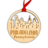 Philadelphia Christmas Ornament wooden skyline Baltic Birch