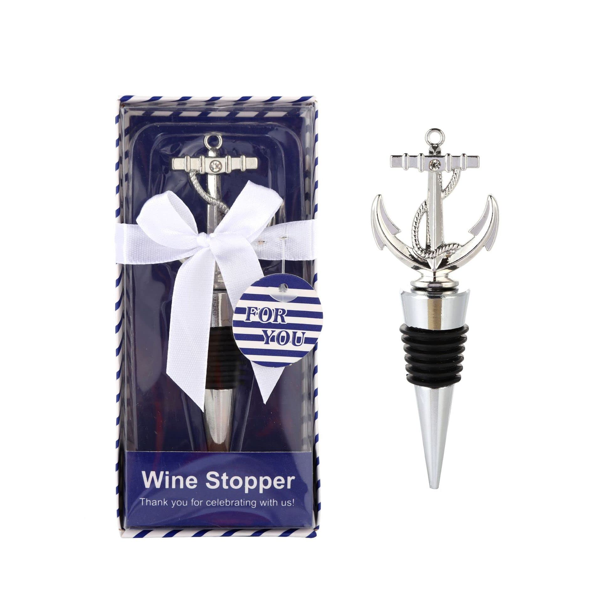 Philo Fun Nautical Anchor Wine Stoppers 2pack front view