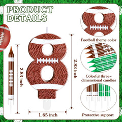 Football themed cake toppers numbered 5 6 7 8 9 for Photect candles