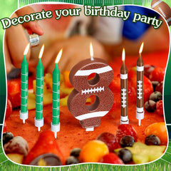 Safe odorless football birthday candle set by Photect for cakes