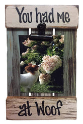Photo holder shutter pallet wood dog frame with metal clip
