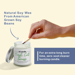 Soot free burning soy candle for cleaner burn