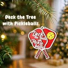 Premium Wood Design Pickleball Ornament