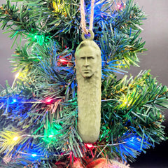 Ribbon included for hanging Pickolas Cage Christmas Ornament