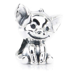 Sterling silver pig charm bead for Pandora style bracelets