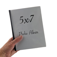 Clear photo sleeves with white mesh background