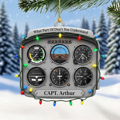 Pilot Christmas ornament aviation themed display