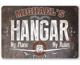 Pilot Gifts Personalized Airplane Hangar 8x12 aluminum sign with name