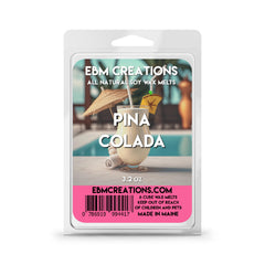 Pina Colada soy wax melts in a six cube clamshell