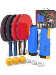Ping Pong Paddle Set of 4 with Net