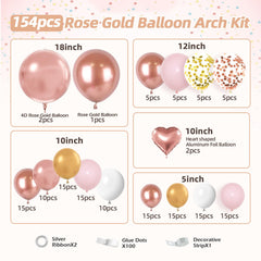 pink and white balloons for arch kit