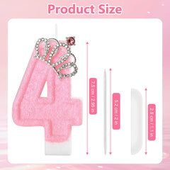 pink birthday cake topper candle crown