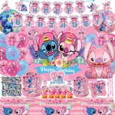 Pink Elegant Birthday Party Decorations banner backdrop set