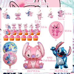 Pink Birthday Party Decorations toppers and hanging swirls kit