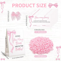 Pink bow themed baby shower sign and pink bottle