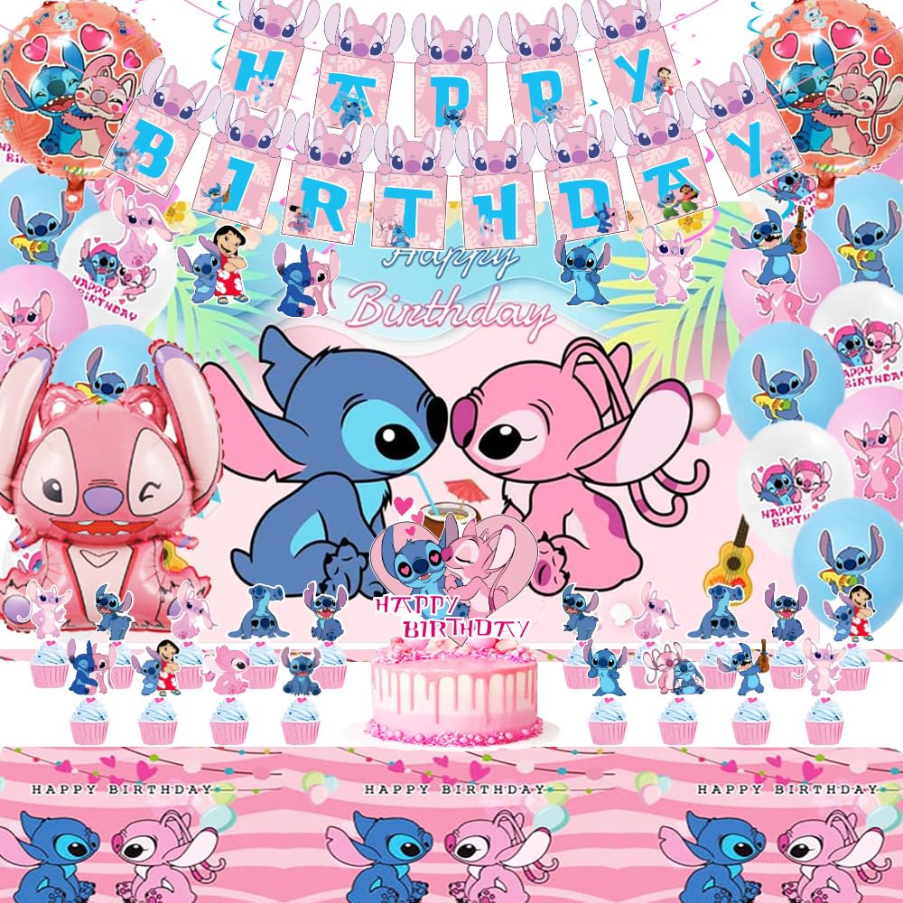 pink cartoon theme backdrop for birthday party decor