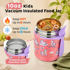 pink-cute-horse design kids insulated jar with spoon