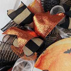 Pink Door Wreaths black orange bats decorative wreath for Halloween