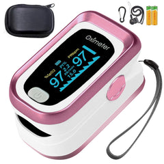 Pink Fingertip Oximeter with Pulse OLED display