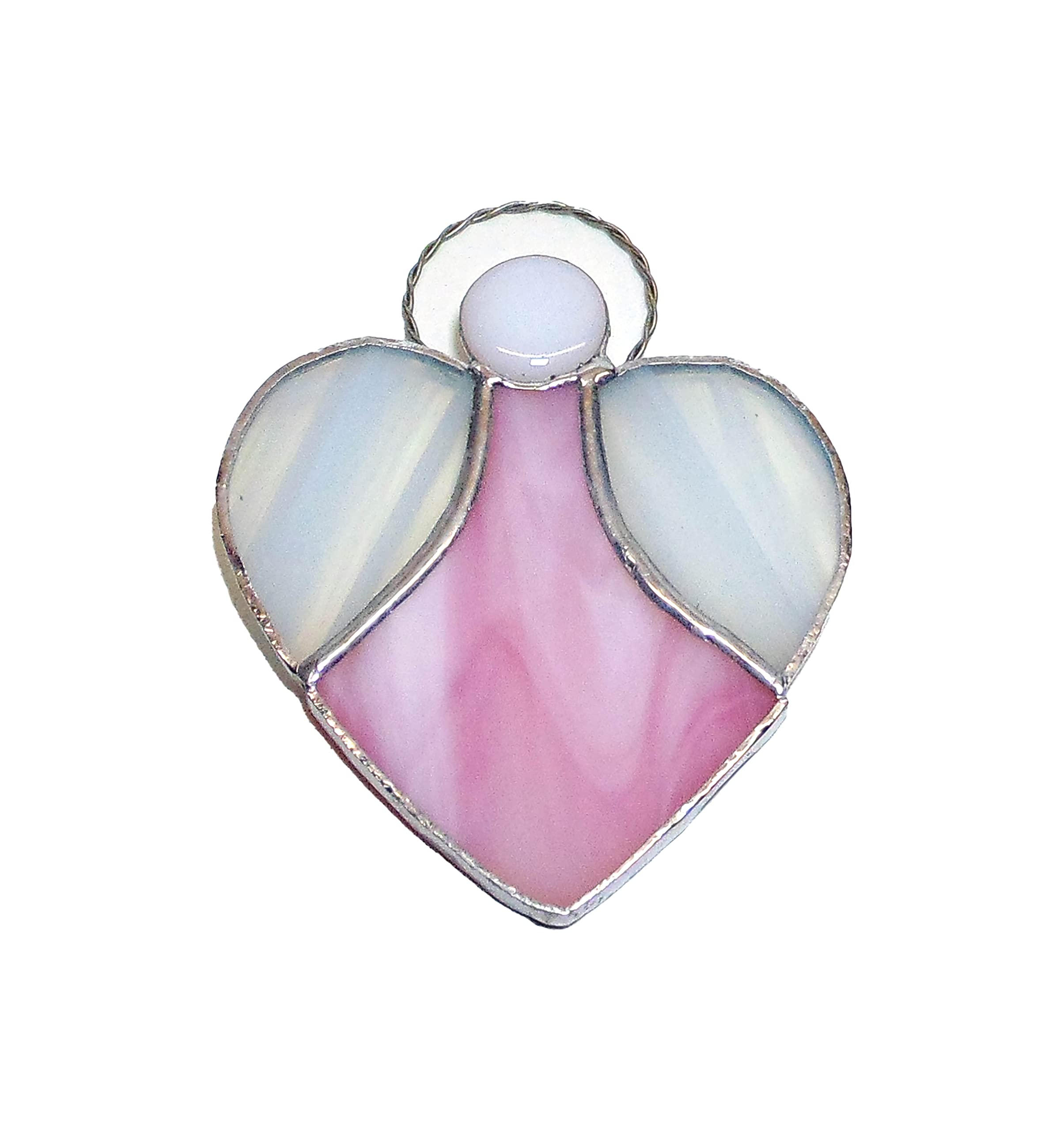 Pink heart shaped love angel sun catcher close up
