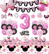 Pink Mouse 3rd Birthday Happy Birthday banner