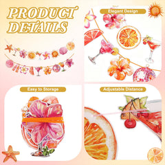 Banner decor for birthdays and weddings in pink orange hues