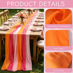 30 cm wide by 3 m long chiffon table runner