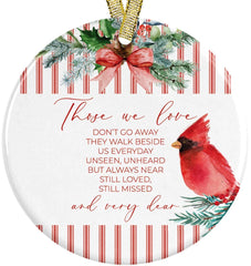 Pink Posies and Pearls Christmas Ornaments ceramic ornament front design