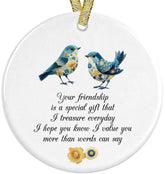 Pink Posies and Pearls ornament 3 inch ceramic