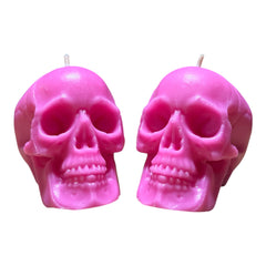 Pink skull candles pack of 2 for love spells