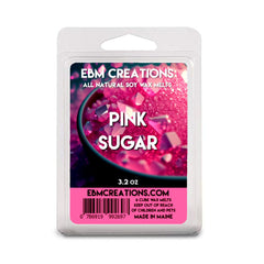 Pink Sugar Soy Wax Melts six cube clamshell packaging