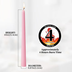 Cotton wick taper candles 10 inch tall