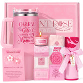 Pink 40oz tumbler with straw from gift set