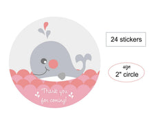 Ocean animals pink whale sticker product photo