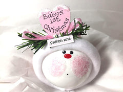 Hand painted glass ornament with ribbon and gift box Townsend Custom Gifts