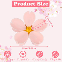 Detachable petals included in cherry blossom magnetic clip set