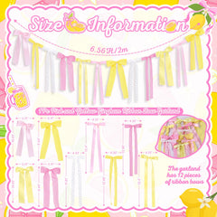 Pink Yellow Gingham Bow Banner among other bows