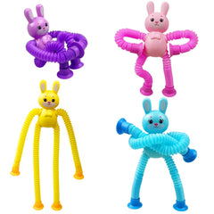 Pinkiwine 4 Pack Easter Bunny Suction Cup Pop Tubes set for kids