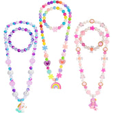 PinkSheep Kids Classic Jewelry 3 set beaded necklace and bracelet gift box