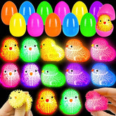 PIONJOY 12 Pack Easter Eggs filled with LED Chick Puffer Balls in gift box