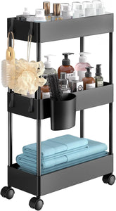 Pipishell 3 Tier Bathroom Storage Cart black