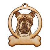 Pit Bull Ornament wood keepsake 3 x 3.7 inches