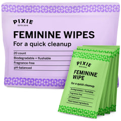 Pixie menstrual cup wipes 30 count packaging