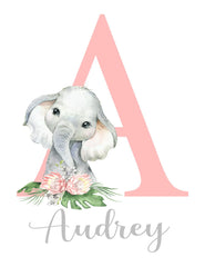 11x14 Pixie Paper elephant nursery print ready for framing