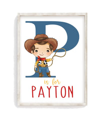Pixie Paper watercolor Woody Toy Story nursery print unframed