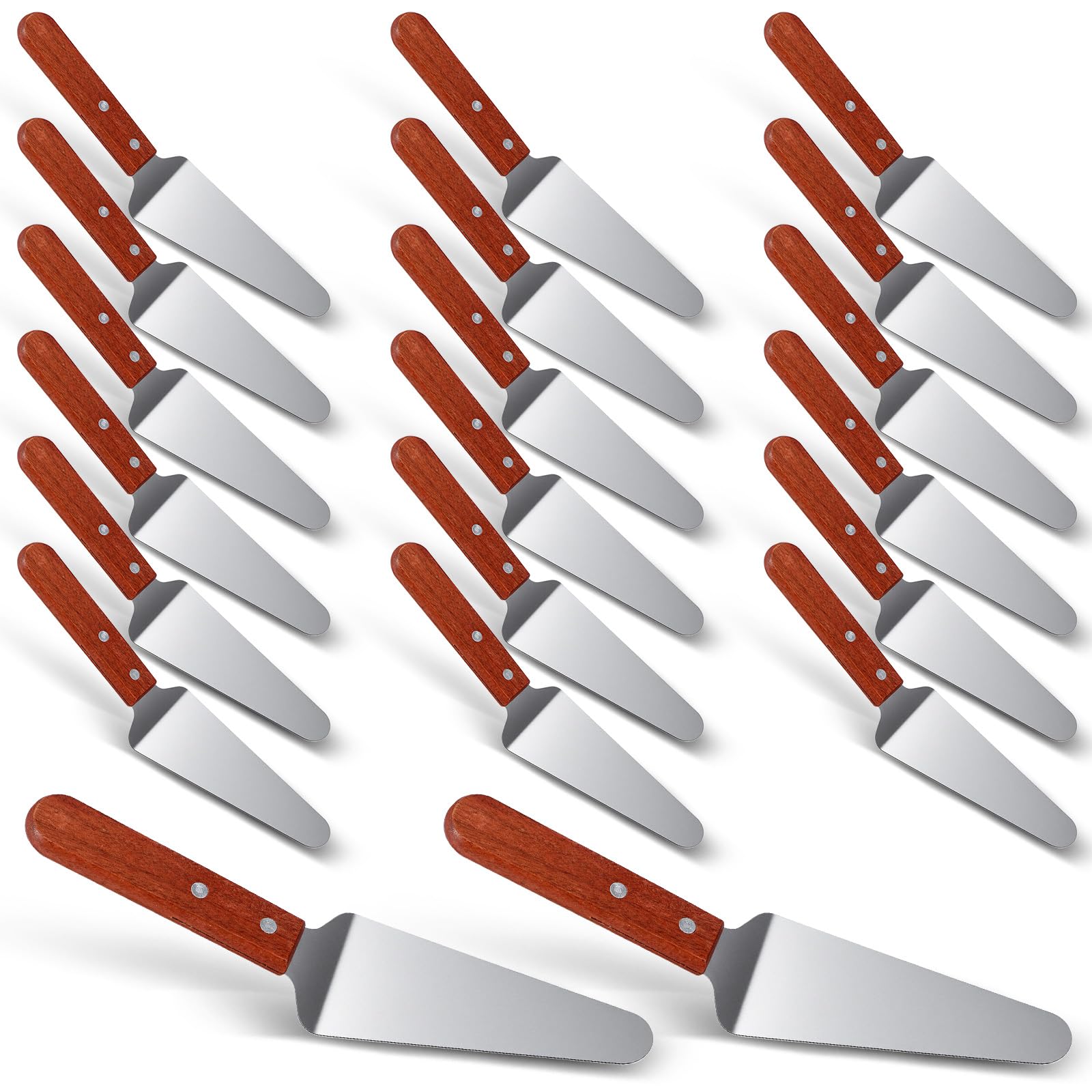 Pizza pie server 20-pack stainless steel blade wooden handle