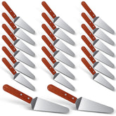 Pizza pie server 20-pack stainless steel blade wooden handle