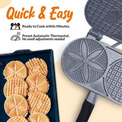 Pizzelle iron 5 inch patterns from C Palmer