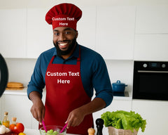 PLACE4PRINT embroidered chef hat set for adults