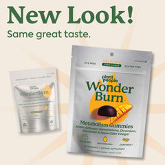 Plant People WonderBurn Metabolism Gummies ripe mango flavor label close up